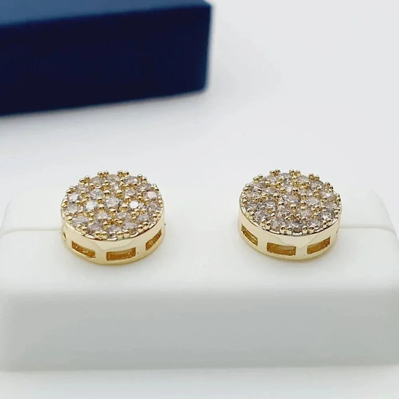 "14K Gold Plated Cubic Zircon Earrings, INUS1BR313 - Picture 9 of 10